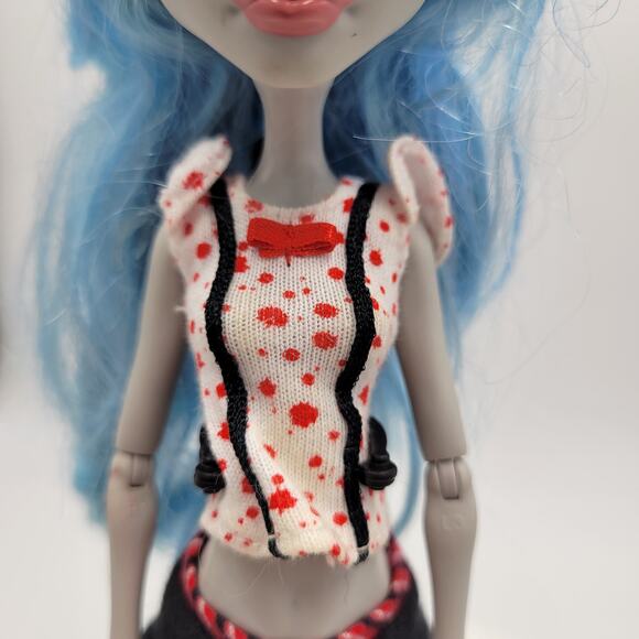Monster High Doll Ghoulia Yelps 10.5" Tall Blue Red Dead Tired Accessories - Picture 8 of 12